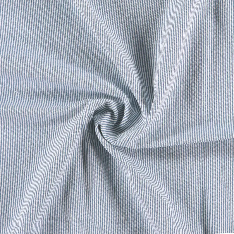 Denim, dünne Streifen, Hellblau 7,5 oz. Neue Kollektion