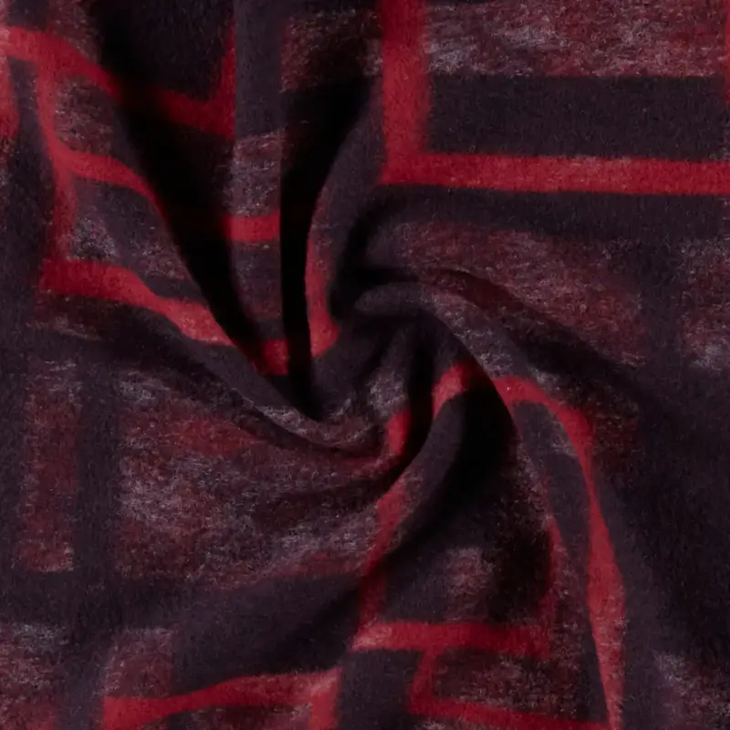 Wollfilz bordeaux/pink GF kariert Beliebt
