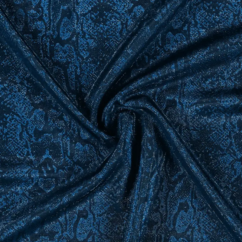 Leicht Str-Jersey blau schlangenh. Lurex Sale