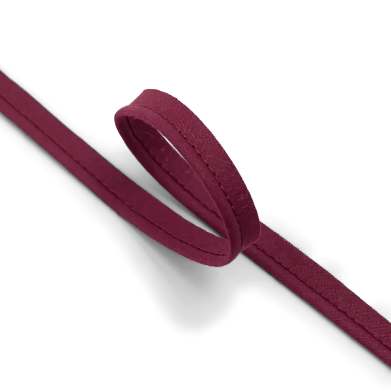 Nur Für Kurze Zeit Baumwoll-Biesenband 4mm Bordeaux, 5 m