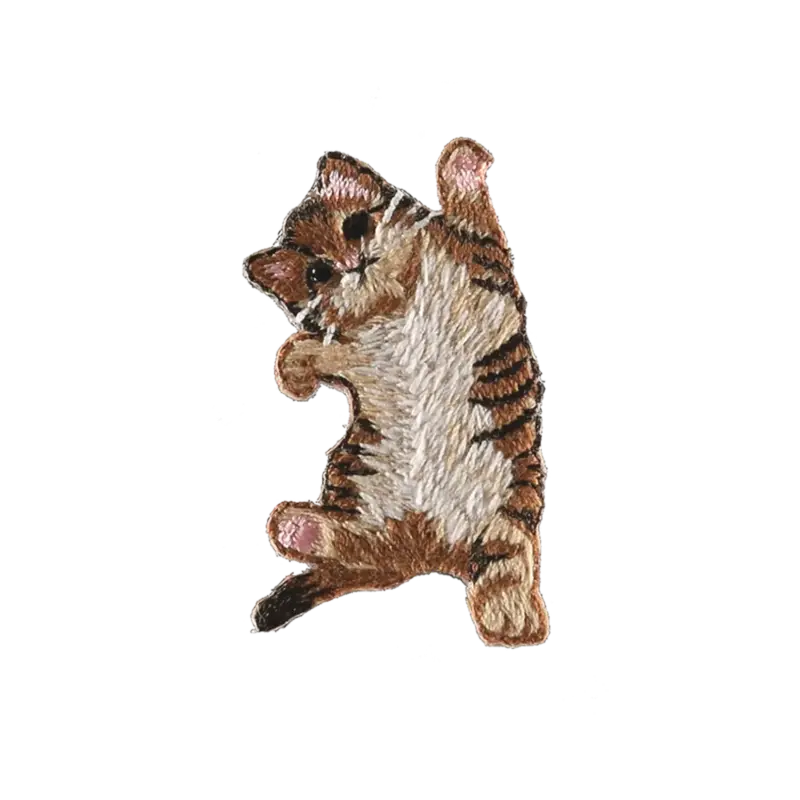 Direktkauf Stoffappl. Katze 54x44mm Braun, 1 St.