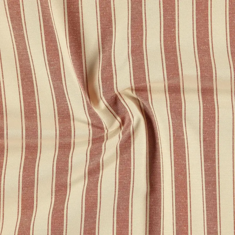Ausverkauf Baumwoll/Polyester Gestreift Rot/Natur