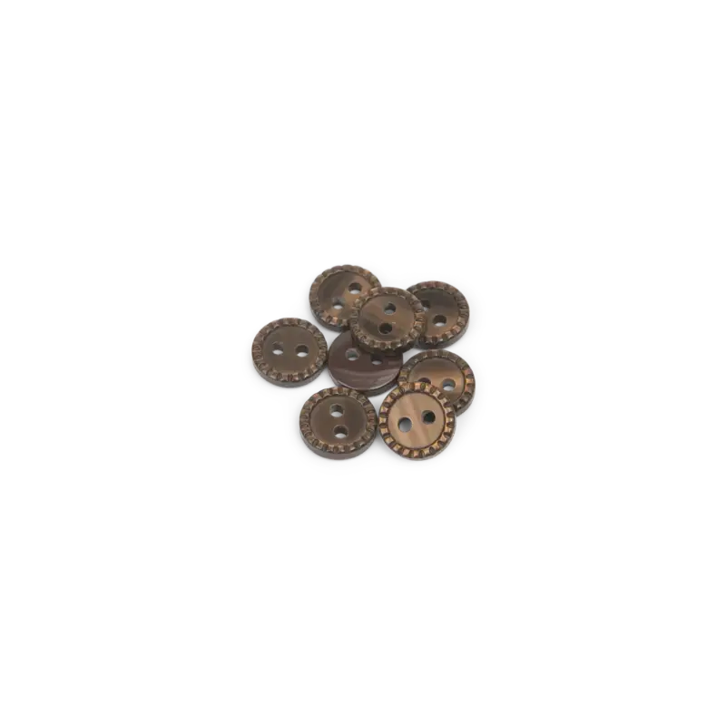 Beliebt Knopf, 2-Loch 11mm Dunkelbraun, 8 St.