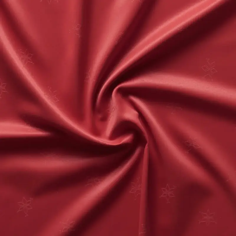 Billig Jacquard rot mit Weihnachtssternen