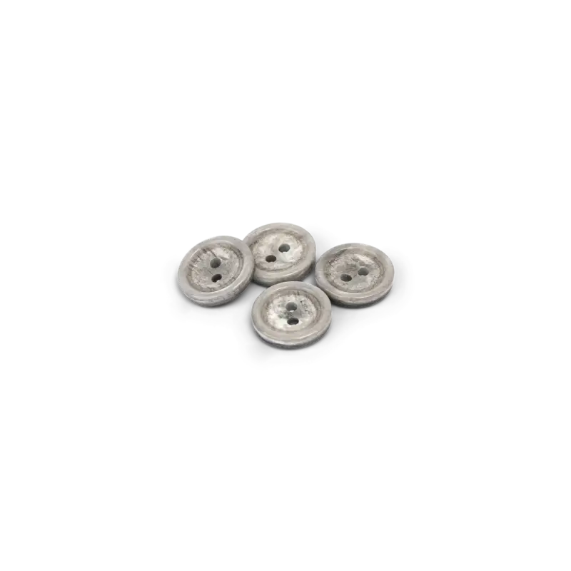Knopf, 2-Loch 15mm Grau, 4 St. Bestseller