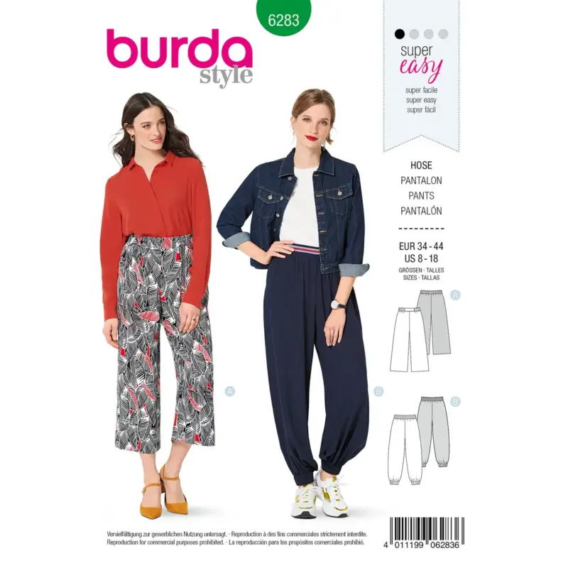 Rabatt Burda Schnittmuster 6283: Hose, Gr. 34-44