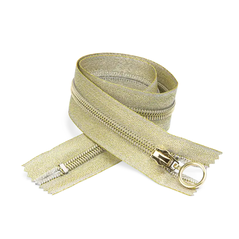 Reißver 6mm n/teilb 40cm goldf. Lurex Neuheit
