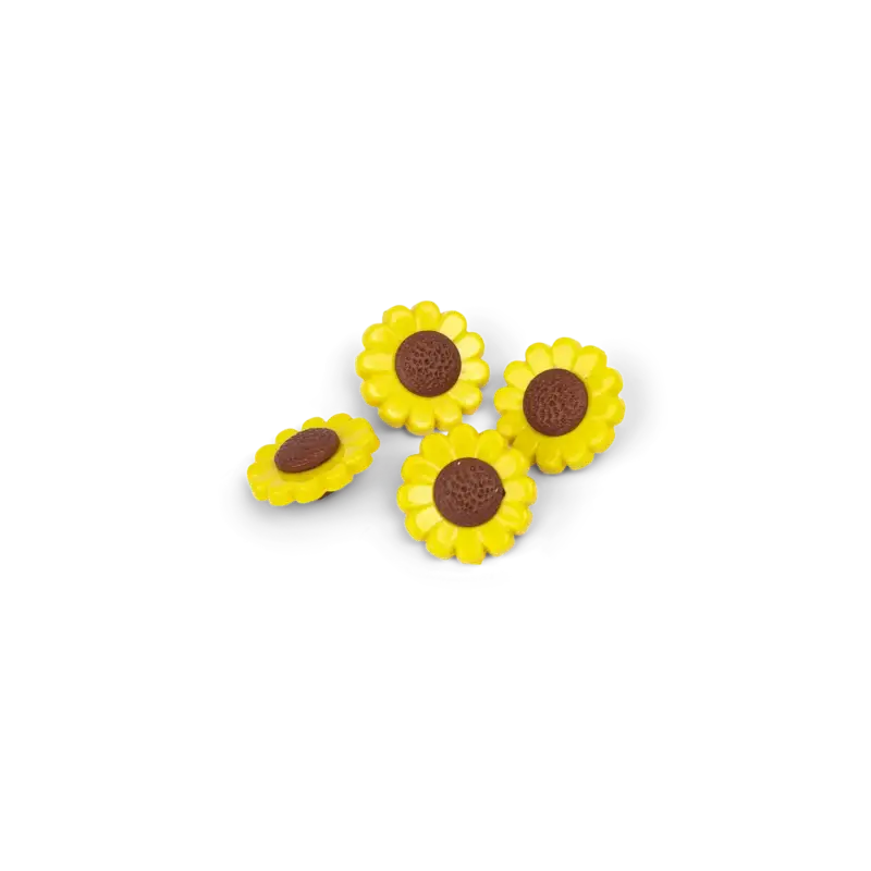 Mega-Angebot Ösenknopf Blume, 18mm Gelb, 4 St