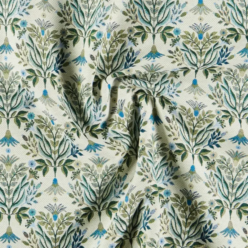 Gobelin blau/grün m. Holz/Blumen Ausverkauf