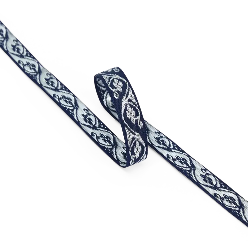 Band jacquard 10mm silberfarb./marine 3m Sofort Bestellen