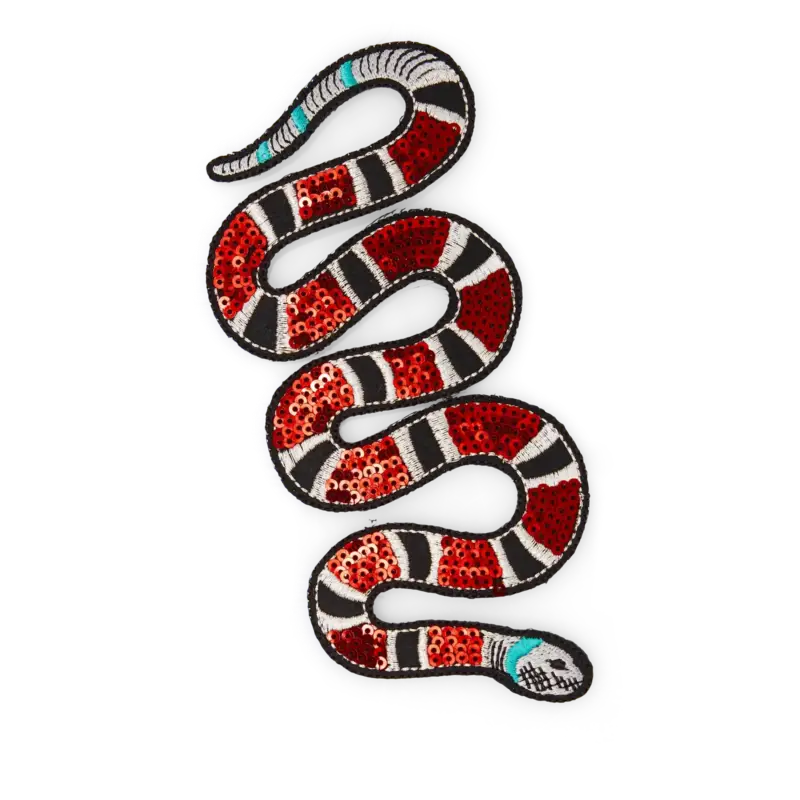 Patch snake 7x16cm black/red Neu Im Sortiment