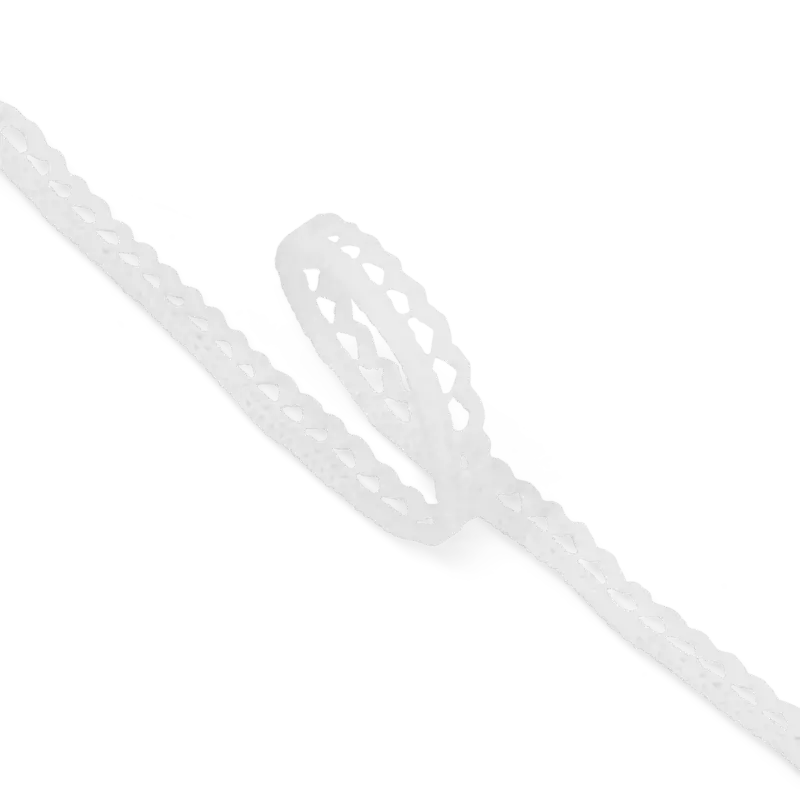 Schneller Versand Klöppelspitze Zungenk. 10 mm Weiß 3m
