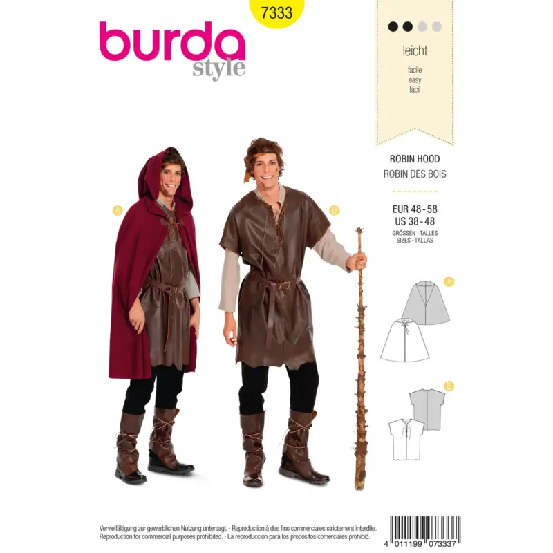 Burda Schnittmuster 7333: Robin Hood, Gr. 48-56 Markenprodukt