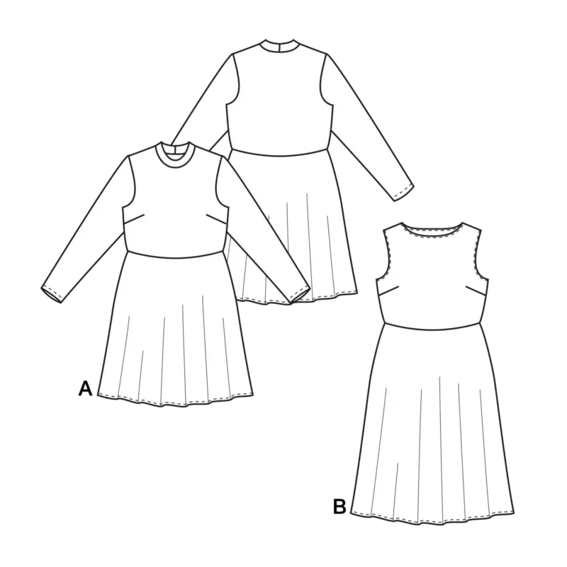 Schnäppchen Kleid mit Weite im Rockteil 23154, 34