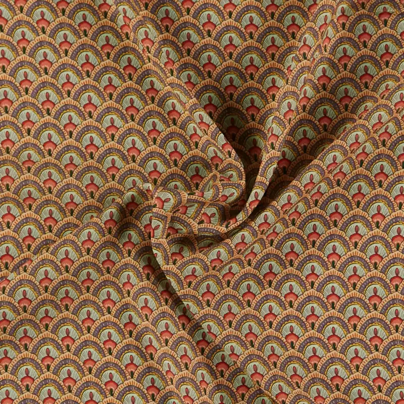 Top-Preis Gewebte Viskose mit orientalischem Print in warmen, gebrannten Farben