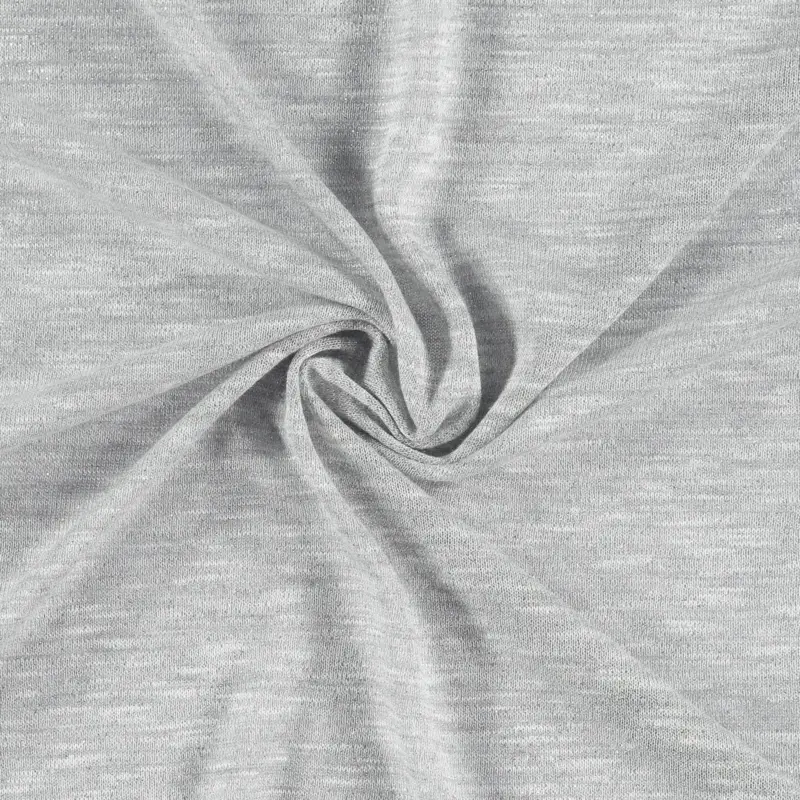 Geprüft Strickjersey meliert mit Glitzer grau