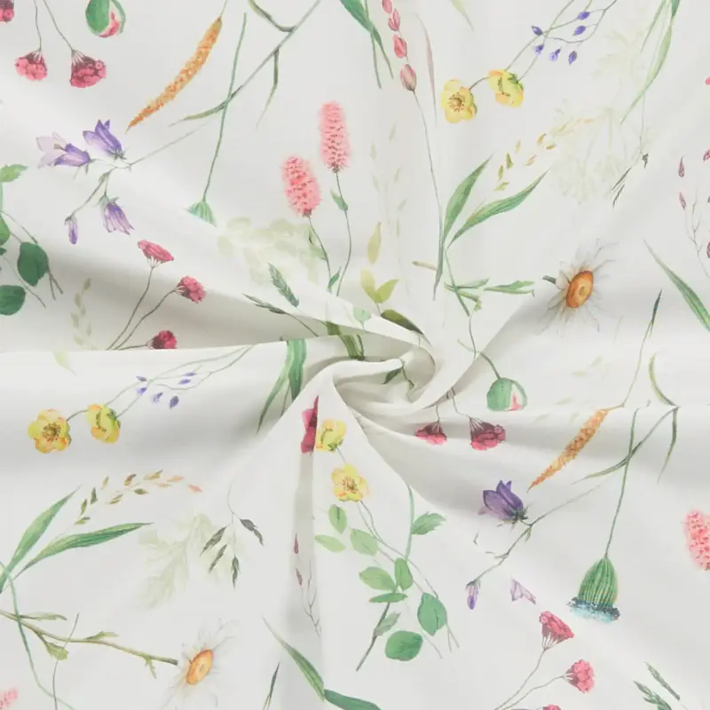 Nur Heute Mischgewebe weiß Blumen Print
