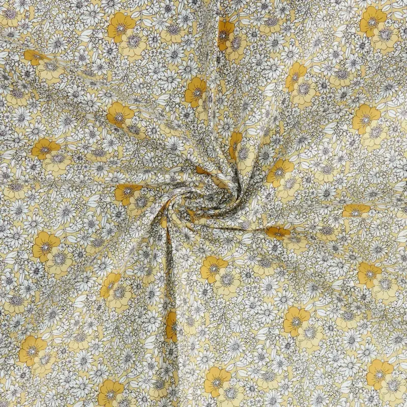 Patchwork 45x55cm gelb weiße Blumen Kracherpreis