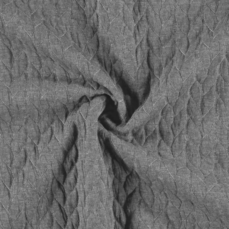 Double Jersey mit Zopfmuster-Effekt grau Schneller Versand
