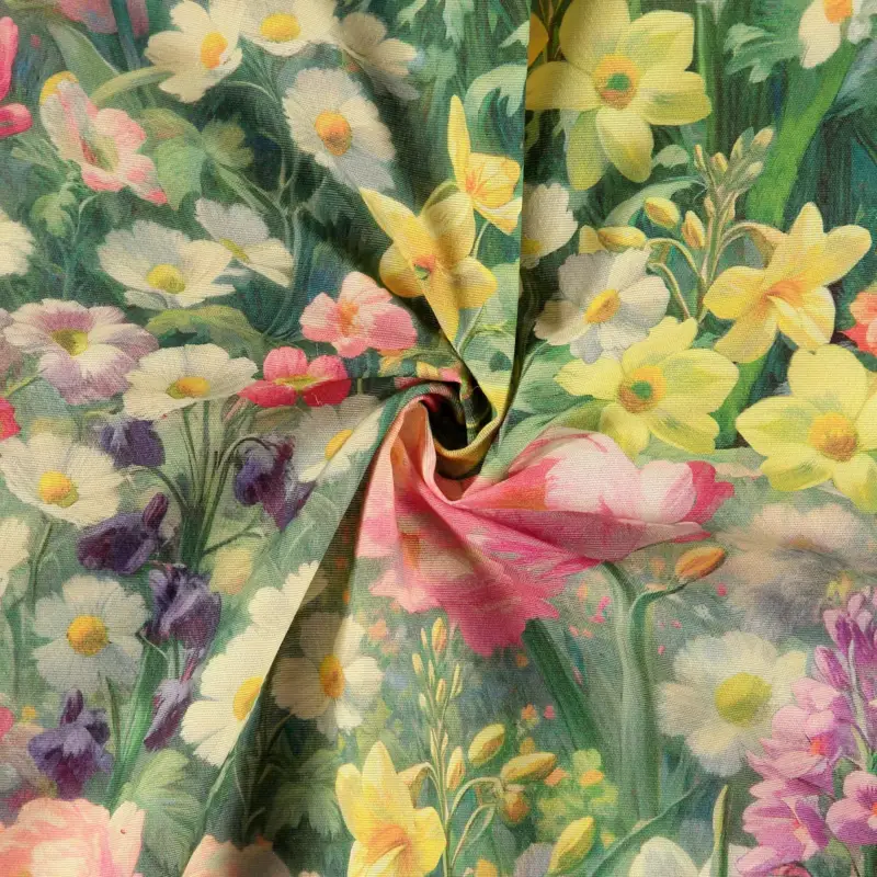 Angebot Gewebtes Ölgemälde mit Blumen