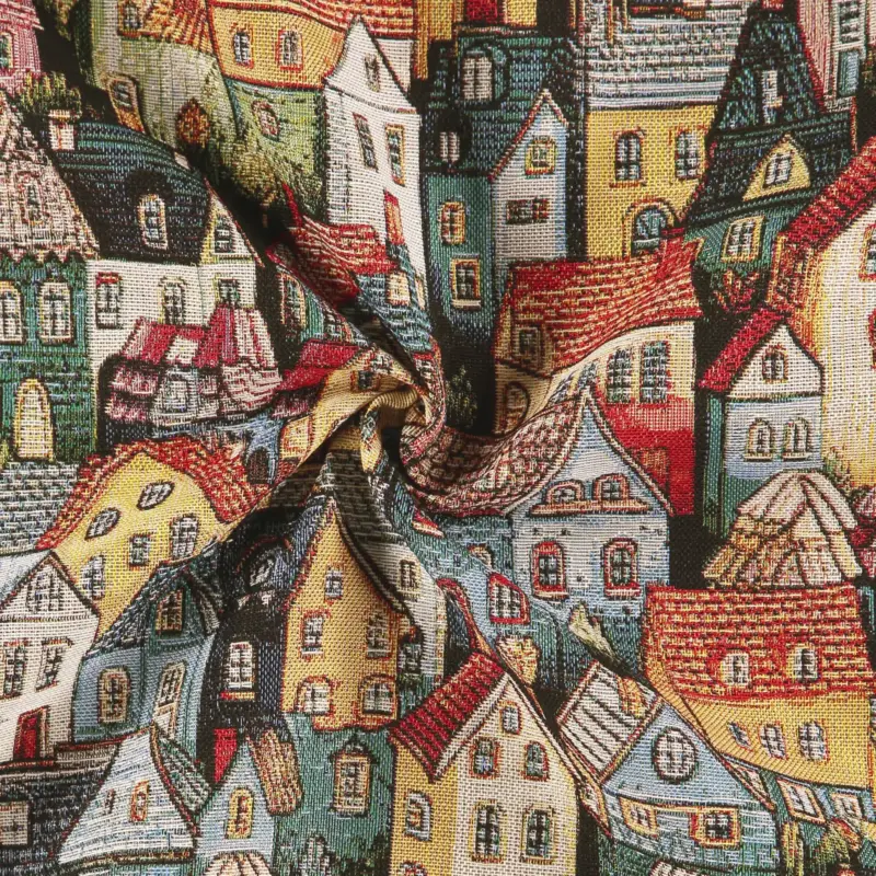 Gobelin Häuser bunt Nur Heute