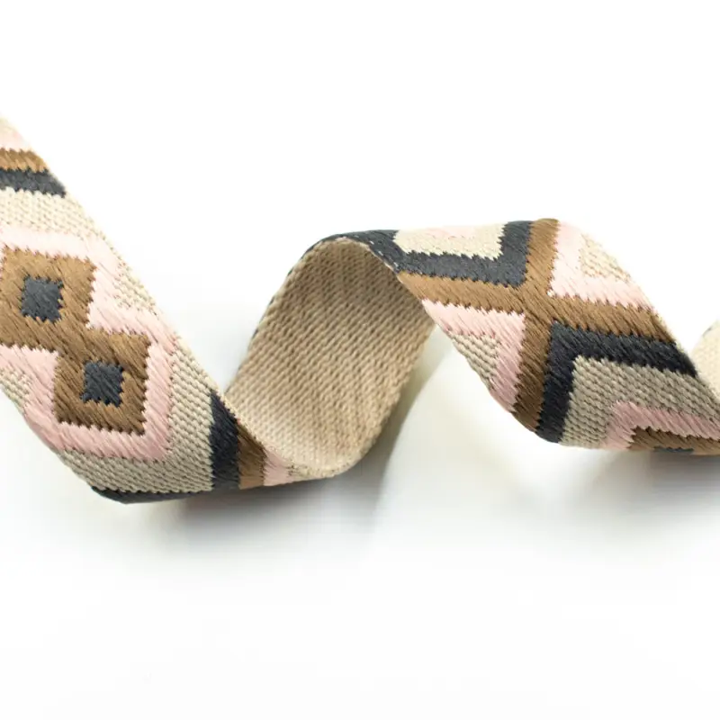 Gurtband Ethno 38 mm rosa / braun Preisknaller