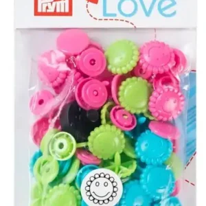 Aktuell Prym Love Druckknopf Color Snaps Blume pink/grün/türkis - 393081