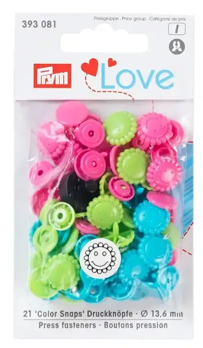 Aktuell Prym Love Druckknopf Color Snaps Blume pink/grün/türkis - 393081