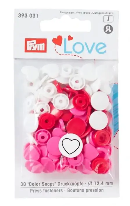 Direkt Vom Hersteller Prym Love Druckknopf Color Snaps Herz rot/weiß/pink - 393031