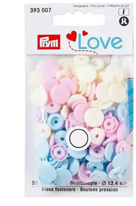 Prym Love Druckknopf Color Snaps rund natur/rosa/hellblau - 393007 Heißes Angebot