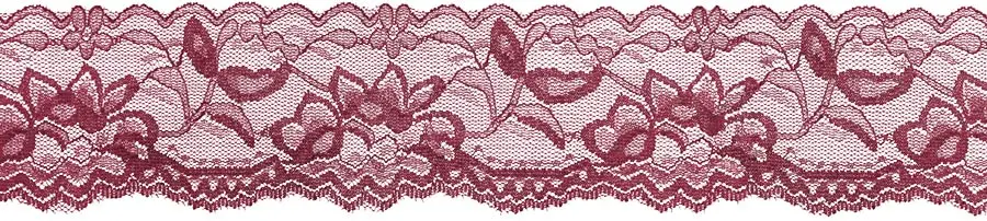 Perlonspitze elastisch 60 mm bordeaux Rabatt
