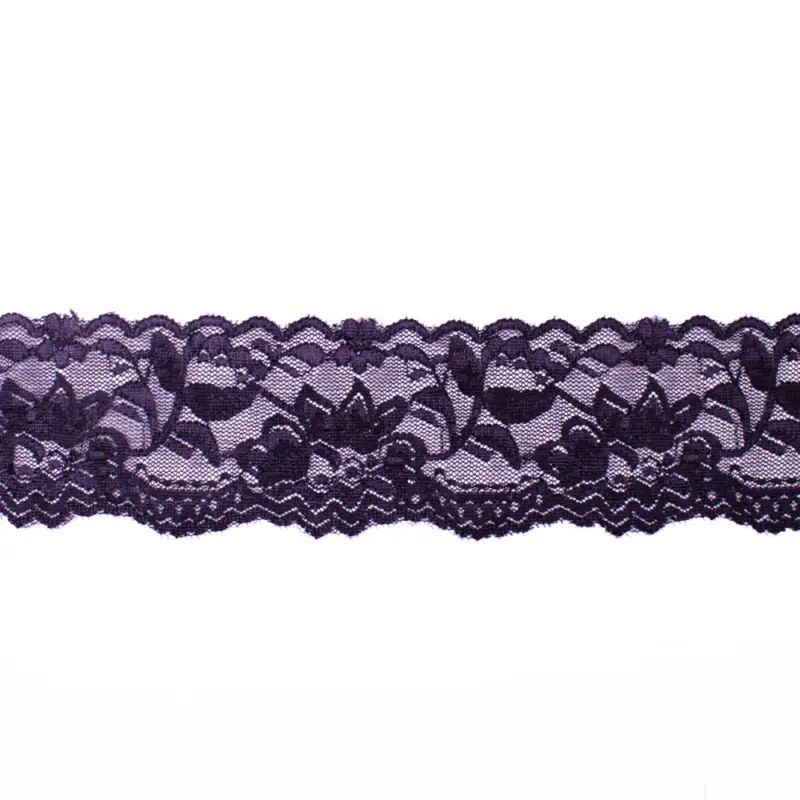 Markenprodukt Perlonspitze elastisch 60 mm dunkellila