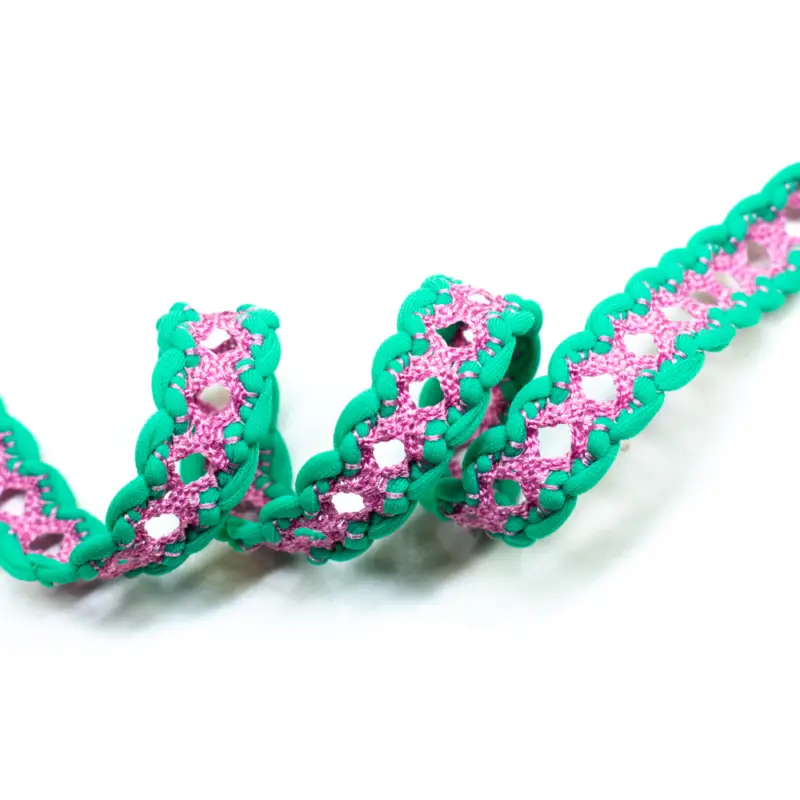 Zierlitze elastisch 14 mm grün / rosa Versand Am Gleichen Tag