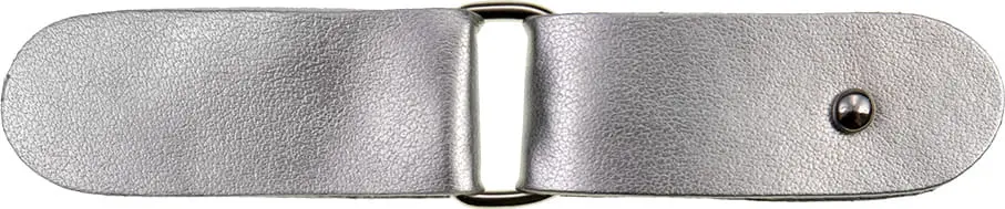 Taschenverschluss Lederoptik silber Markenprodukt