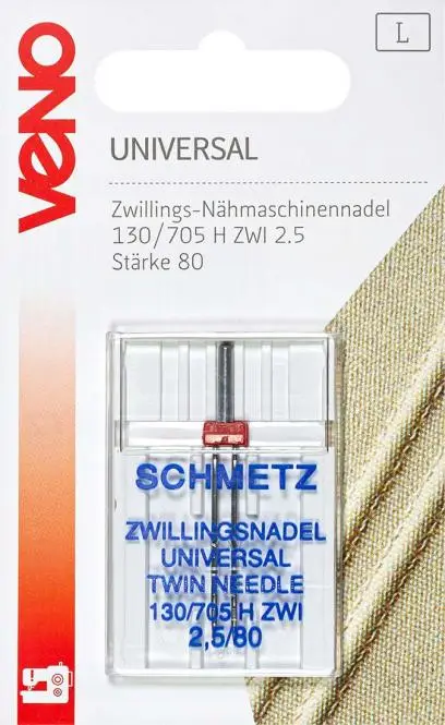 Solange Der Vorrat Reicht Schmetz Zwillings-Nähmaschinennadel 130/705 Universal 80 / 2,5