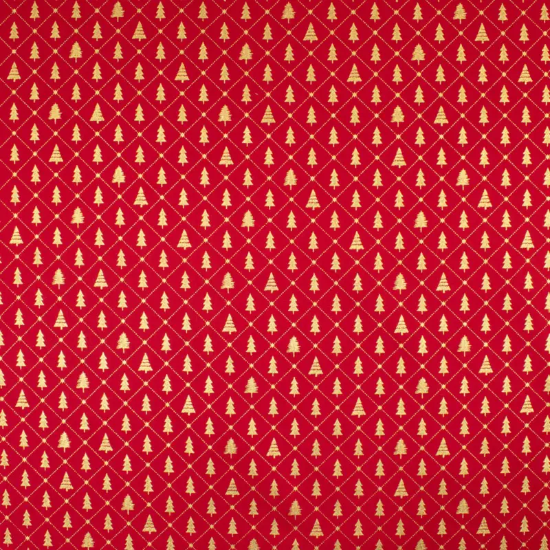 Baumwollstoff Popeline Weihnachtsbäume rot Top-Angebot