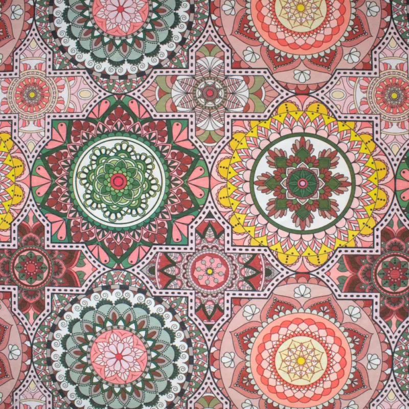 Neue Ware Dekostoff Loneta Digital Mandala rosa
