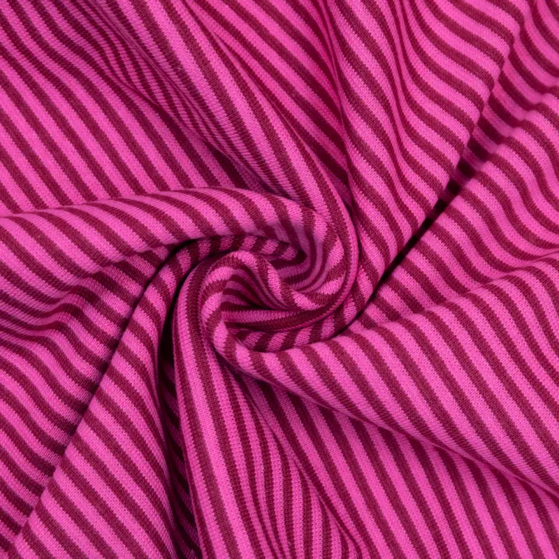 Bündchen gestreift 2 mm pink / dunkelpink Billig