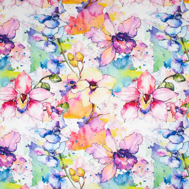Dekostoff Digitaldruck Canvas Blumen Aquarell Must-Have