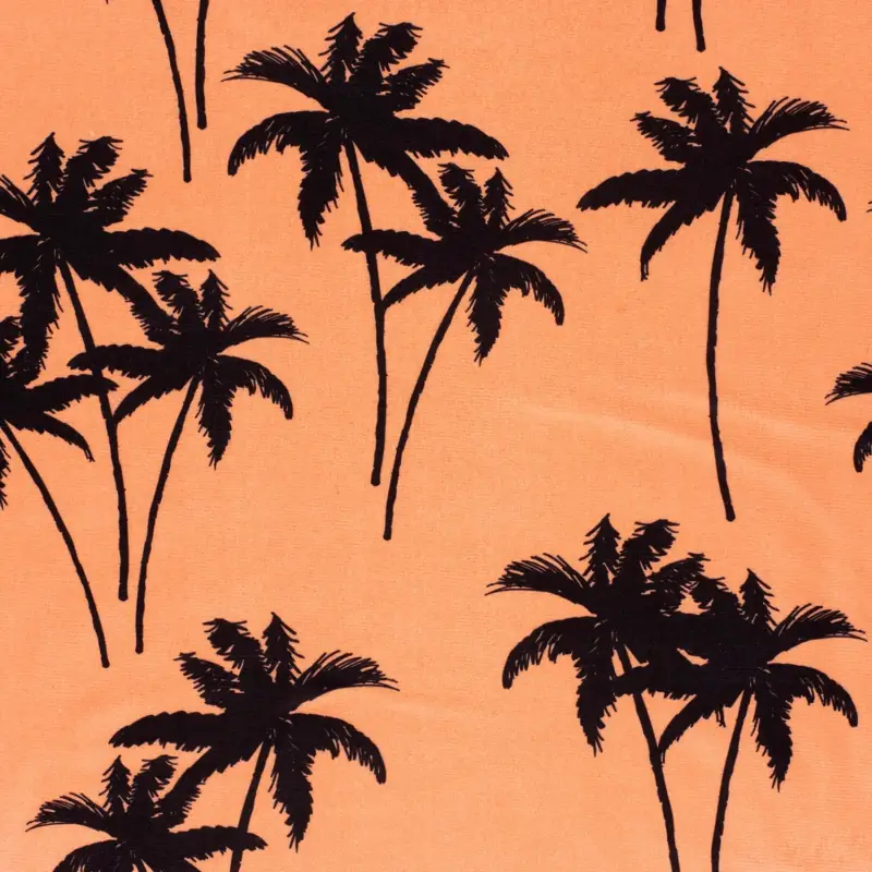 Solange Der Vorrat Reicht Frottee Strandtuch Digitaldruck Palmen orange