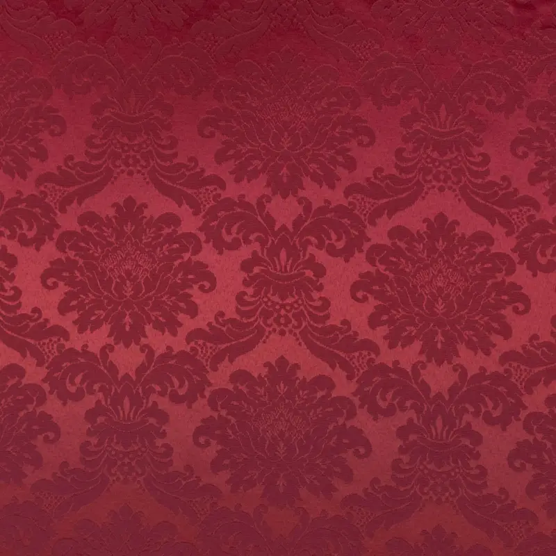 Beliebt Dekostoff Jacquard Ornamente dunkelrot