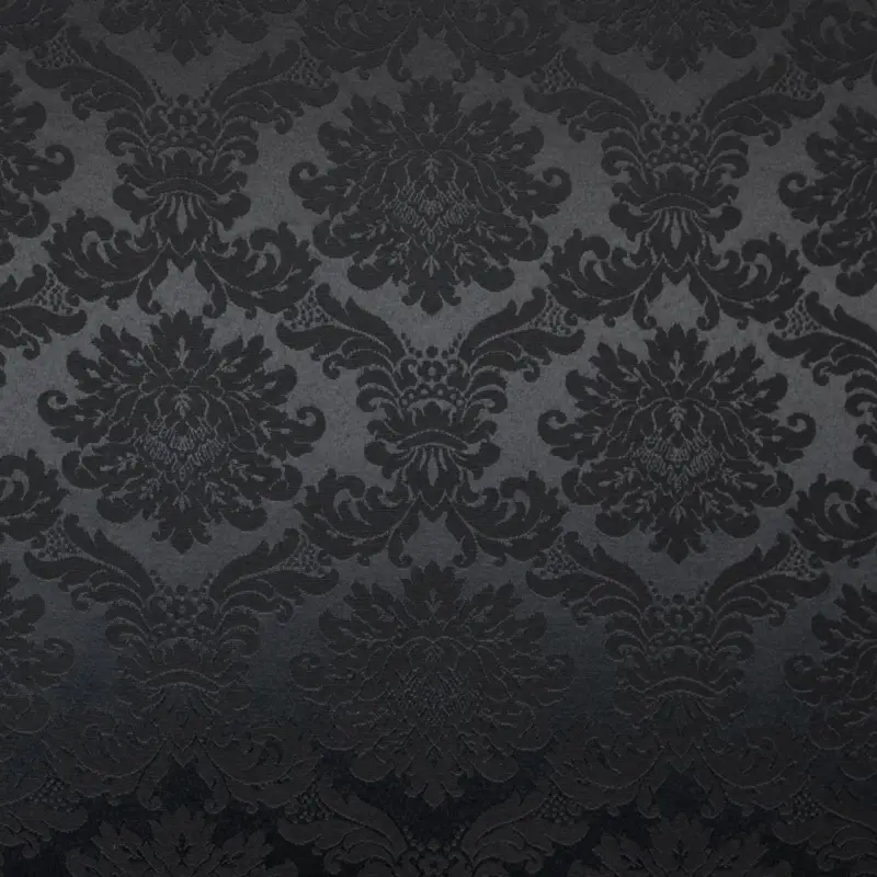 Dekostoff Jacquard Ornamente schwarz Geprüft