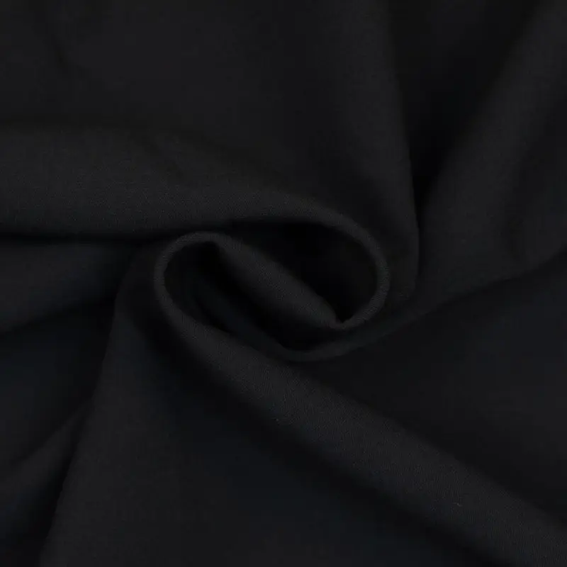 Stretch Viskose Popeline uni schwarz Echt