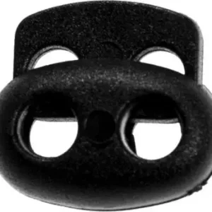 Abverkauf Kordelstopper 2-Loch oval 18 mm schwarz