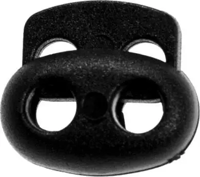 Abverkauf Kordelstopper 2-Loch oval 18 mm schwarz