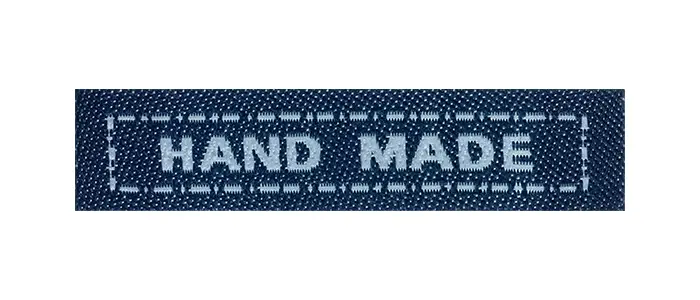 Applikation Weblabel Handmade blau Neue Ware
