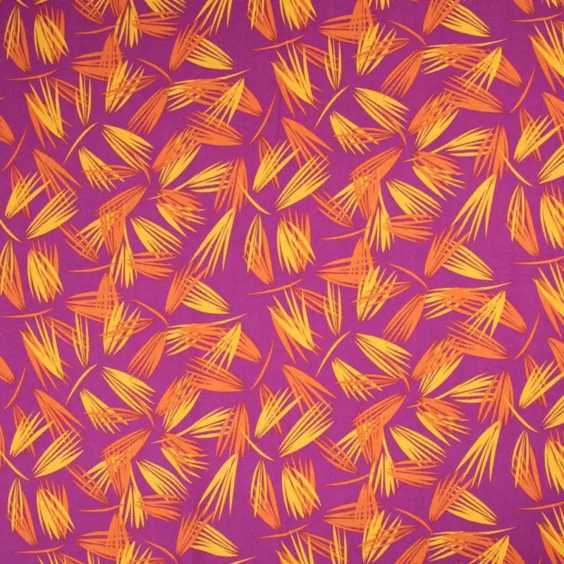 Viskosestoff Popeline grafische Blätter pink Meistverkauft
