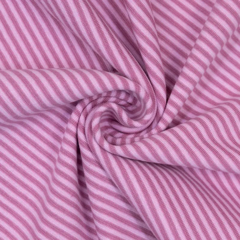 Bündchen gestreift 2 mm rosa / altrosa Begrenztes Angebot