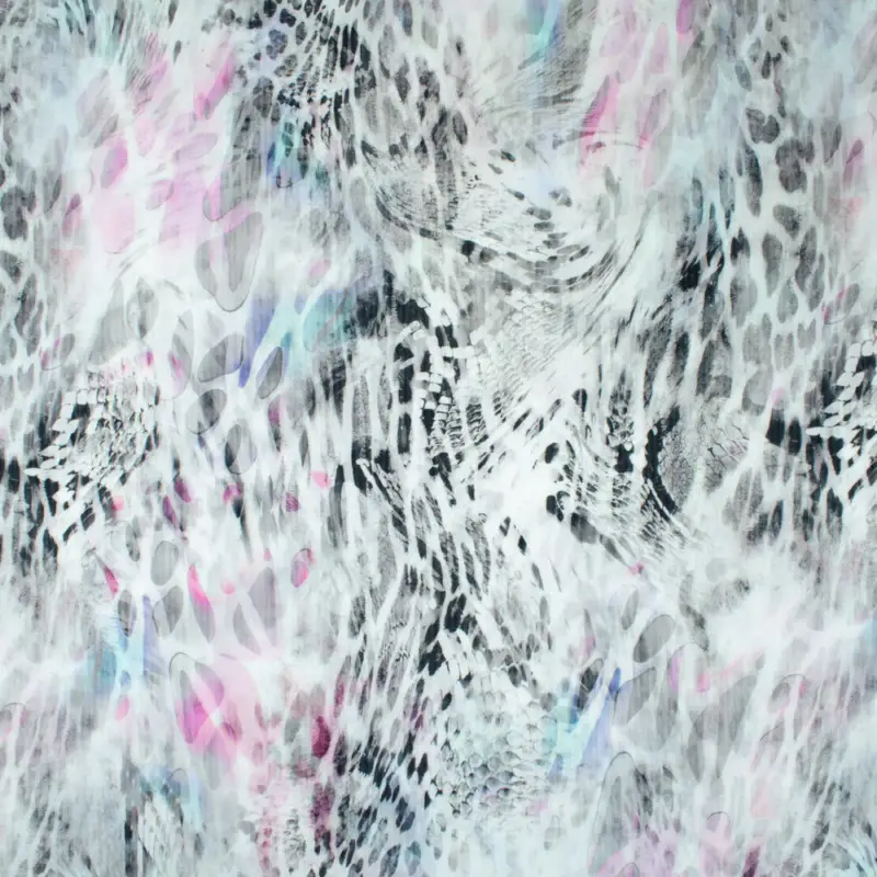 Viskose Stretch gecrasht Animal Print hellgrau Wochenendangebot