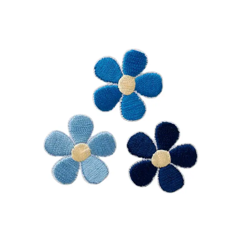 Must-Have Applikation Set Blumen Blau